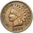 USA - 1 Cent 1897 - INDIAN HEAD - Indianin - STAN !