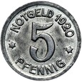 Löwenberg Lwówek Śląski - NOTGELD - 5 Pfennig 1920 żelazo STAN !