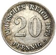 Niemcy - Cesarstwo - 20 Pfennig 1875 D - Srebro - STAN !