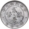 Chiny - Kwantung - 20 Centów 1920 - rok 9 - 年九國民華中 Srebro