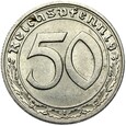 Niemcy - III Rzesza - 50 Reichspfennig 1938 D - NIKIEL - SWASTYKA
