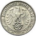 Niemcy - III Rzesza - 50 Reichspfennig 1938 D - NIKIEL - SWASTYKA