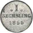 Niemcy - Hamburg - 1 Sechsling 1855 - Srebro - STAN !