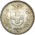 Szwajcaria - 5 Franków 1923 - Srebro