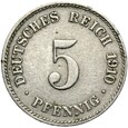 Niemcy - Cesarstwo - 5 Pfennig 1910 J - RZADKA !