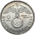 Niemcy - III Rzesza - 2 Marki 1936 G - HINDENBURG - Srebro - RZADKA !