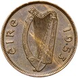 Irlandia - Elżbieta II - 1 Farthing 1953 - JASKÓŁKA - RZADSZA !