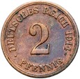 Niemcy - Cesarstwo - 2 Pfennig 1914 F - STAN ! - RZADKA !