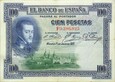 Hiszpania - BANKNOT - 100 Peset 1925 - KRÓL FILIP II