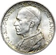Watykan - Papież Pius XII - 5 Lirów 1940 - STATEK Srebro - Stan UNC