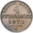 Niemcy - Prusy - 4 Pfennig 1871 C - RZADSZA - STAN !