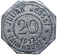 Tannhausen Jedlina Zdrój Jedlinka 20 Pfennig 1917 JULIAN WEBSKY cynk