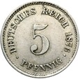 Niemcy - Cesarstwo - 5 Pfennig 1876 E - STAN !