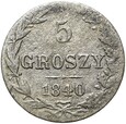 Polska Królestwo Kongresowe 5 Groszy 1840 MW Warszawa Srebro STAN !