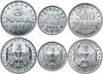 Weimar - zestaw 3 monety - 3 Marki + 200 i 500 Marek 1922-1923