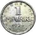 Niemcy - Weimar - 1 Marka 1924 G - Srebro - STAN !