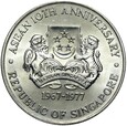 Singapur - 10 Dolarów 1977 10 rocznica ASEAN Srebro Stan MENNICZY UNC