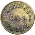 Niemcy - Chiny Kiautschou - 10 Pfennig 1905 KANTINE SMS EMDEN Mosiądz