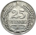 Niemcy - Cesarstwo - 25 Pfennig 1912 F - Nikiel - STAN !