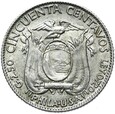 Ekwador - 50 Centavos 1928 - Filadelfia - USA - Srebro - STAN !