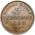 Niemcy - Prusy - 3 Pfennig 1869 C - STAN !