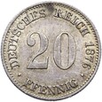 Niemcy - Cesarstwo - 20 Pfennig 1876 E - Srebro - STAN !