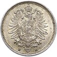 Niemcy - Cesarstwo - 20 Pfennig 1876 E - Srebro - STAN !