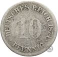 Niemcy - Cesarstwo - 10 Pfennig 1874 H - rzadsza !