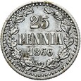 Finlandia - Car Aleksander II - 25 Pennia 1866 - Srebro - STAN !