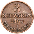 Niemcy - Oldenburg - 3 Schwaren 1869 B