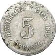 Niemcy - Cesarstwo - 5 Pfennig 1892 J - RZADKA !