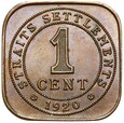 Straits Settlements - Jerzy V - 1 Cent 1920 - STAN !