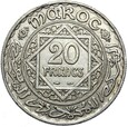 Maroko - Muhammad V - 20 Franków 1934 (AH 1352) - Srebro
