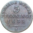 Prusy - Fryderyk Wilhelm III - 3 Pfennig 1833 A - STAN !