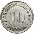 Niemcy - Cesarstwo - 10 Pfennig 1915 G - RZADKA !