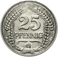 Niemcy - Cesarstwo - 25 Pfennig 1911 G - NIKIEL