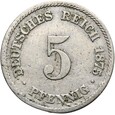 Niemcy - Cesarstwo - 5 Pfennig 1875 H - RZADSZA !
