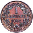 Niemcy - Badenia - Fryderyk I - 1 Krajcar 1868 - STAN !