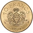 Monako Monaco - Rainier III - 10 Franków 1977 - STAN !