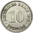 Niemcy - Cesarstwo - 10 Pfennig 1915 G - RZADKA !