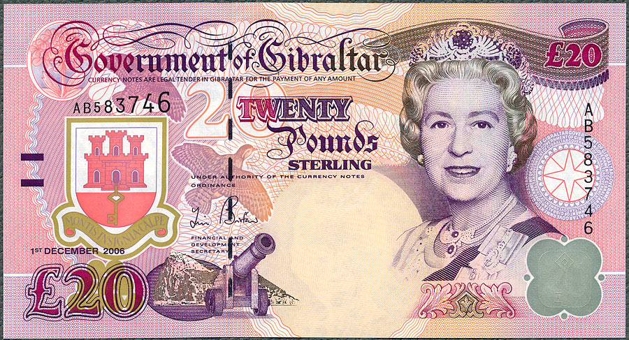 Gibraltar - 20 funtów 2006 * P33 * Elżbieta II * starszy typ
