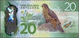 Nowa Zelandia - 20 dolarów 2016 * Elżbieta II * sokół * polimer