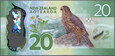 Nowa Zelandia - 20 dolarów 2018 * Elżbieta II * sokół * polimer