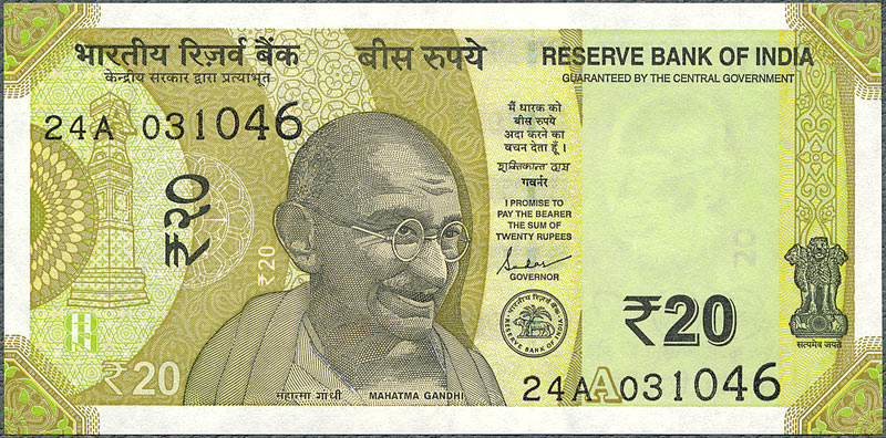 Indie - 20 rupii 2021 * P110 * Gandhi