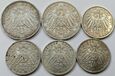 Cesarstwo Niemieckie zestaw 5 monet 2 Marki i 5 Marek 1904-1912