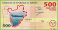 BURUNDI 500 Francs 2015 P50 B236a AB UNC 