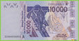 WYBRZEŻE KOŚCI SŁONIOWEJ 10000 Francs 2003/2023 P118Aw B124Aw A UNC