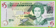 ECS KARAIBY WSCHODNIE 5 Dollars ND/2008 P47a B231a CJ UNC 