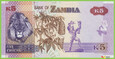 ZAMBIA 5 Kwacha 2021 P57d B166c BC/21 UNC
