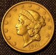 USA - 20 $ DOLARÓW 1861 S , RZADKA                                  